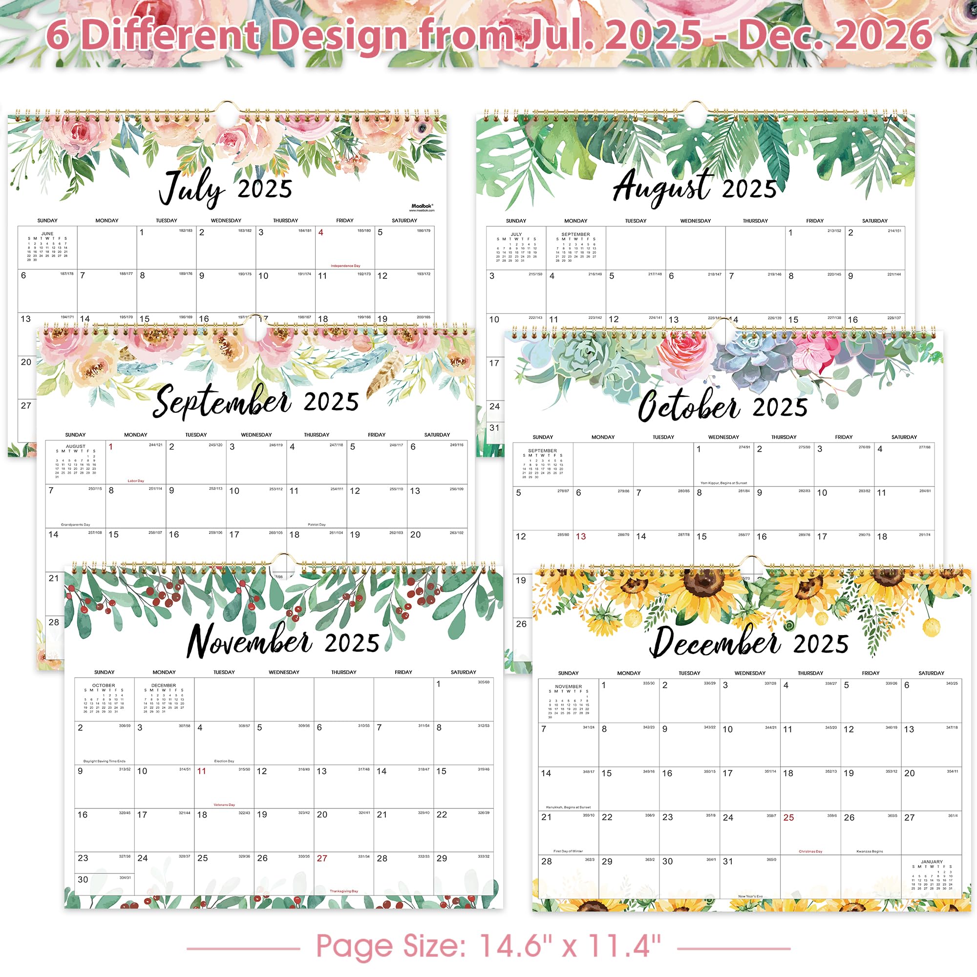 Amazon.com: 2025-2026 Calendar - JUL 2025 - DEC 2026, 14.6
